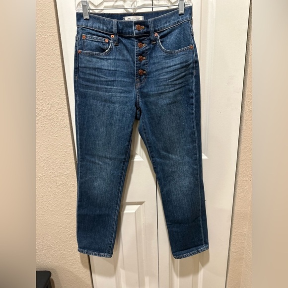 Madewell The Perfect Vintage Crop Clearview Wash:Button-Front Comfort Stretch,25 - Picture 7 of 10